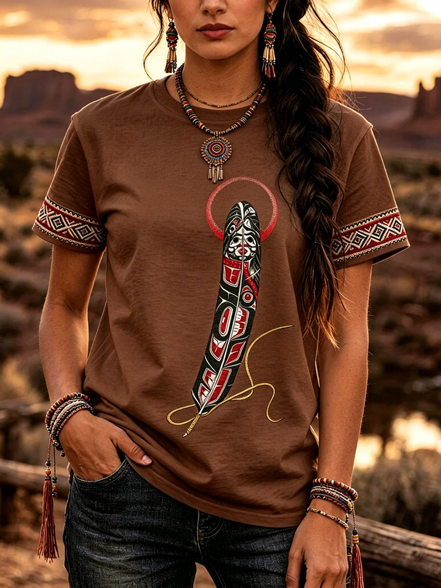 Women's Indigenous Art T-Shirt - Image 6