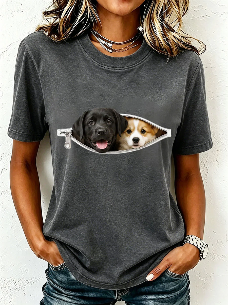 Women's Lovely Labrador and Corgi T-Shirt - Image 2