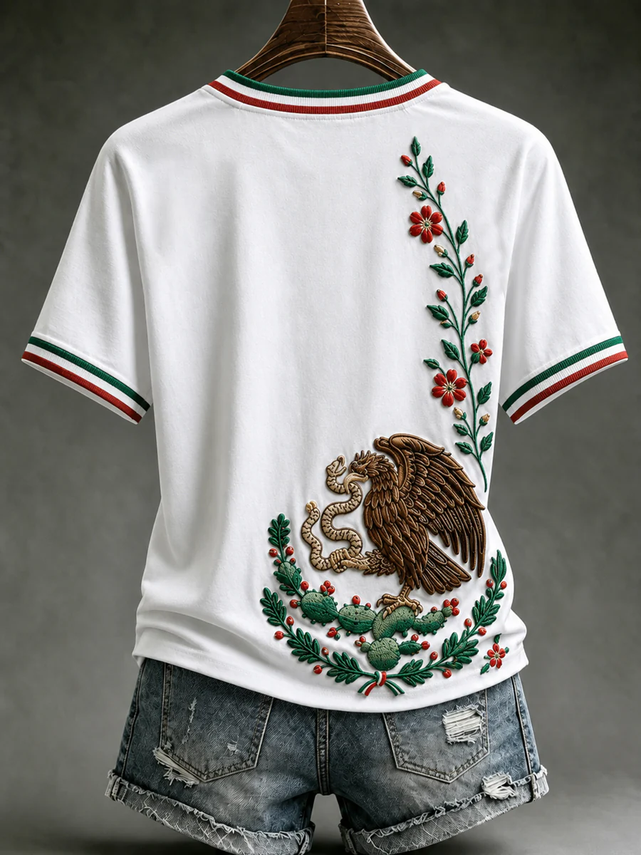 Women's Mexico Lover Art V-neck Short Sleeve T-shirt - Image 3