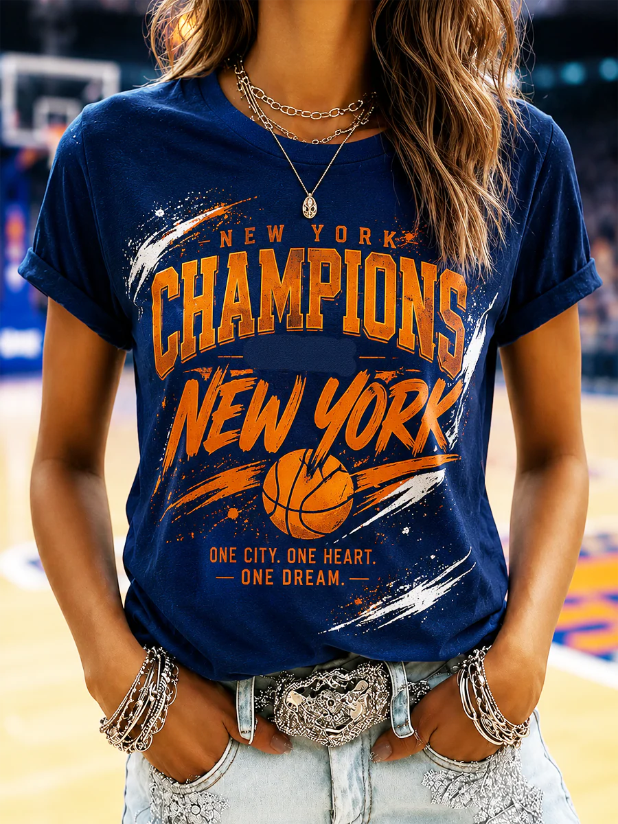 Women's New Yourk Champions Printed short-sleeved T-shirt