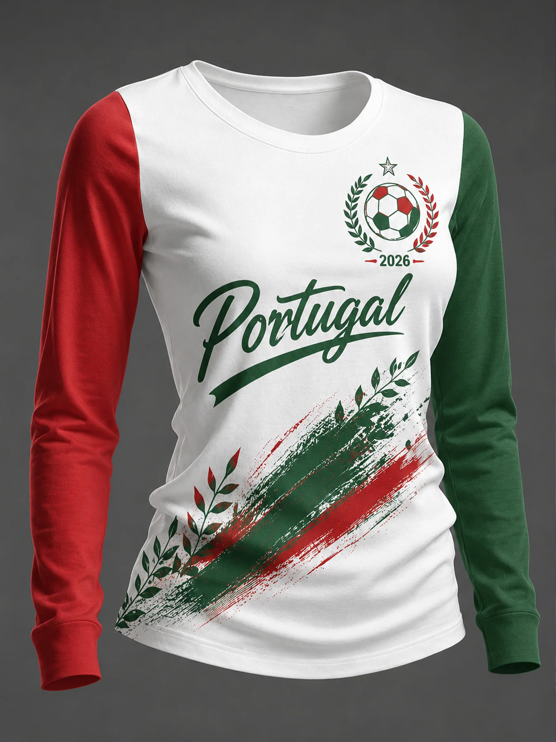 Women's Portuguese Football Match Cheering Art Print T-Shirt