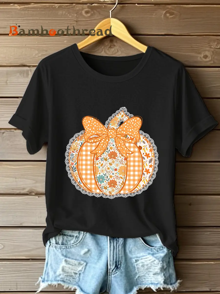 Women's Pumpkin Art Print Casual Sweatshirt - Image 3