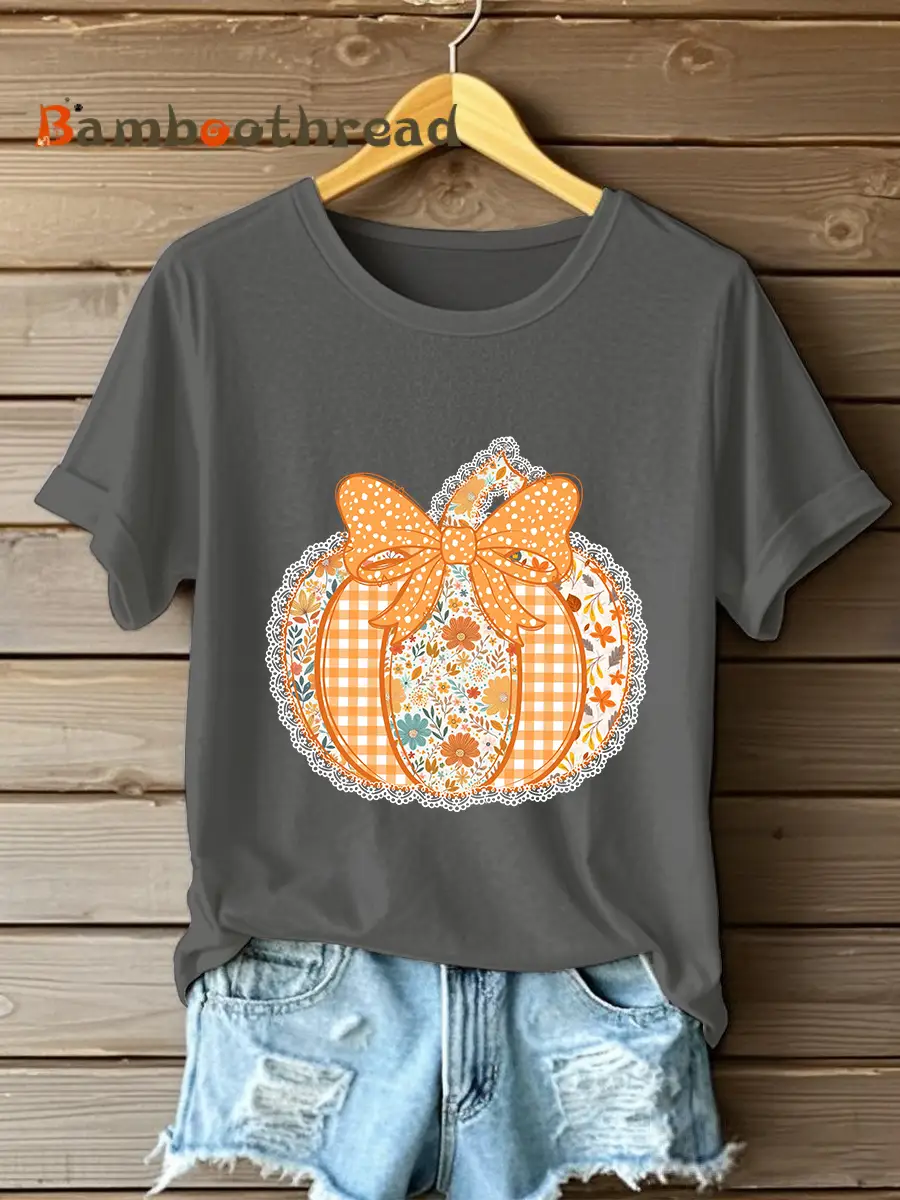 Women's Pumpkin Art Print Casual Sweatshirt - Image 4