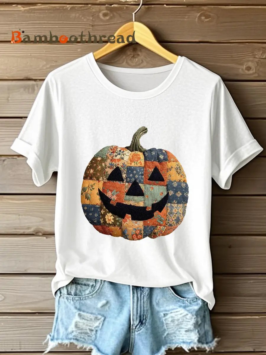 Women's Pumpkin Art Print Casual Sweatshirt - Image 3