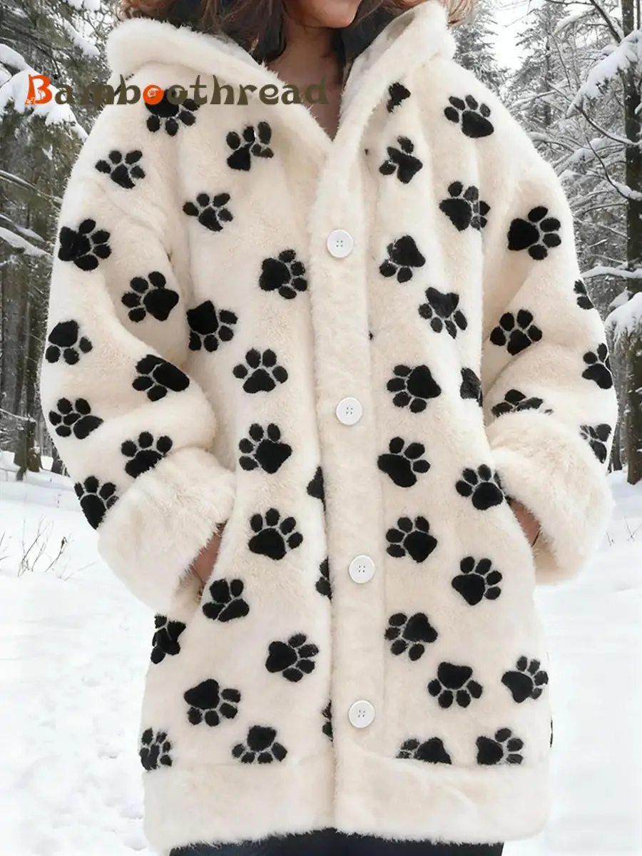 Women's Retro Animal Art Print Comfortable Flannel Cardigan