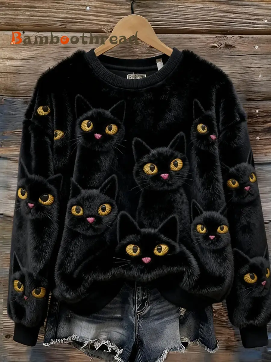 Women's Retro Animal Art Print Comfortable Flannel Sweatshirt