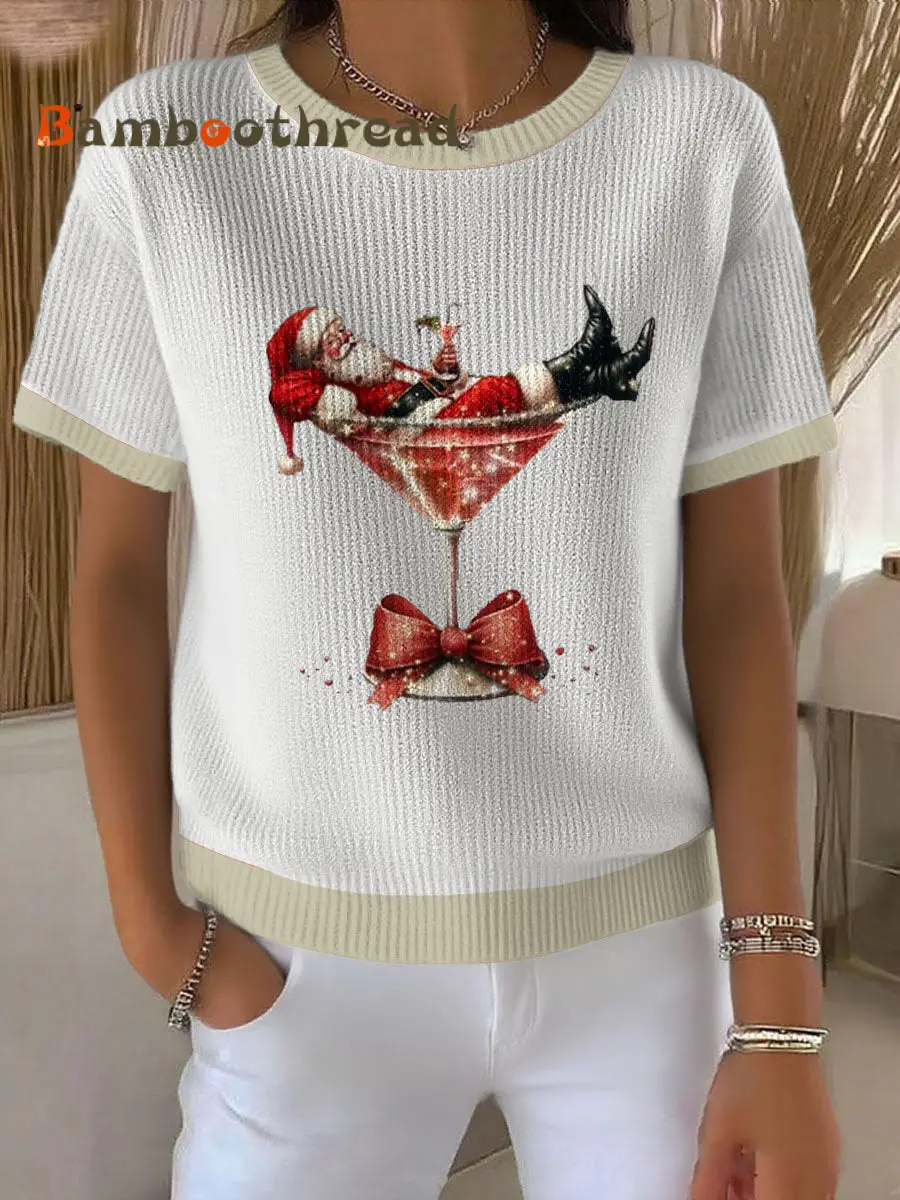 Women's Santa Claus Printed Sweater - Image 2