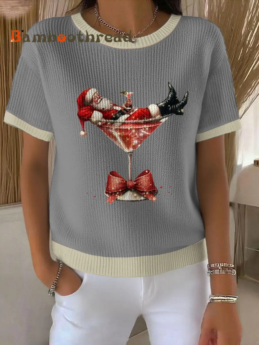 Women's Santa Claus Printed Sweater - Image 3