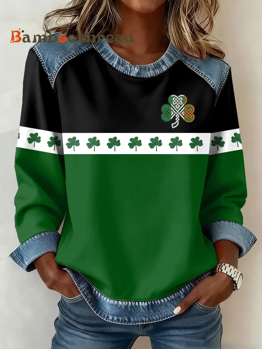 Women's St. Patrick's Day Waffle Sweatshirt