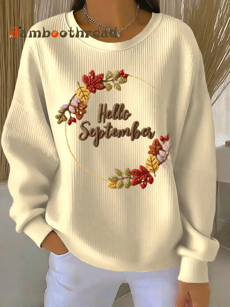 Women's Thanksgiving Autumn Leaf Casual Crewneck Pullover
