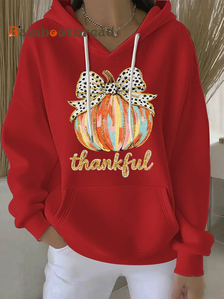 Women's Thanksgiving Print Casual Hoodie - Image 4