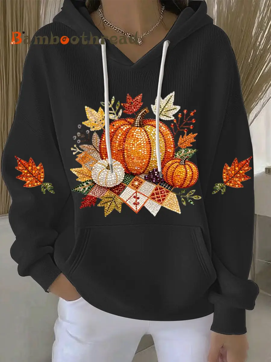 Women's Thanksgiving Print Casual Hoodie - Image 3