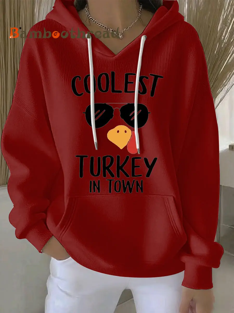 Women's Thanksgiving Print Casual Hoodie - Image 3
