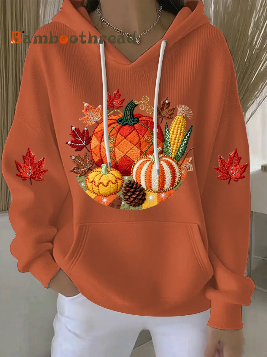 Women's Thanksgiving Print Casual Hoodie