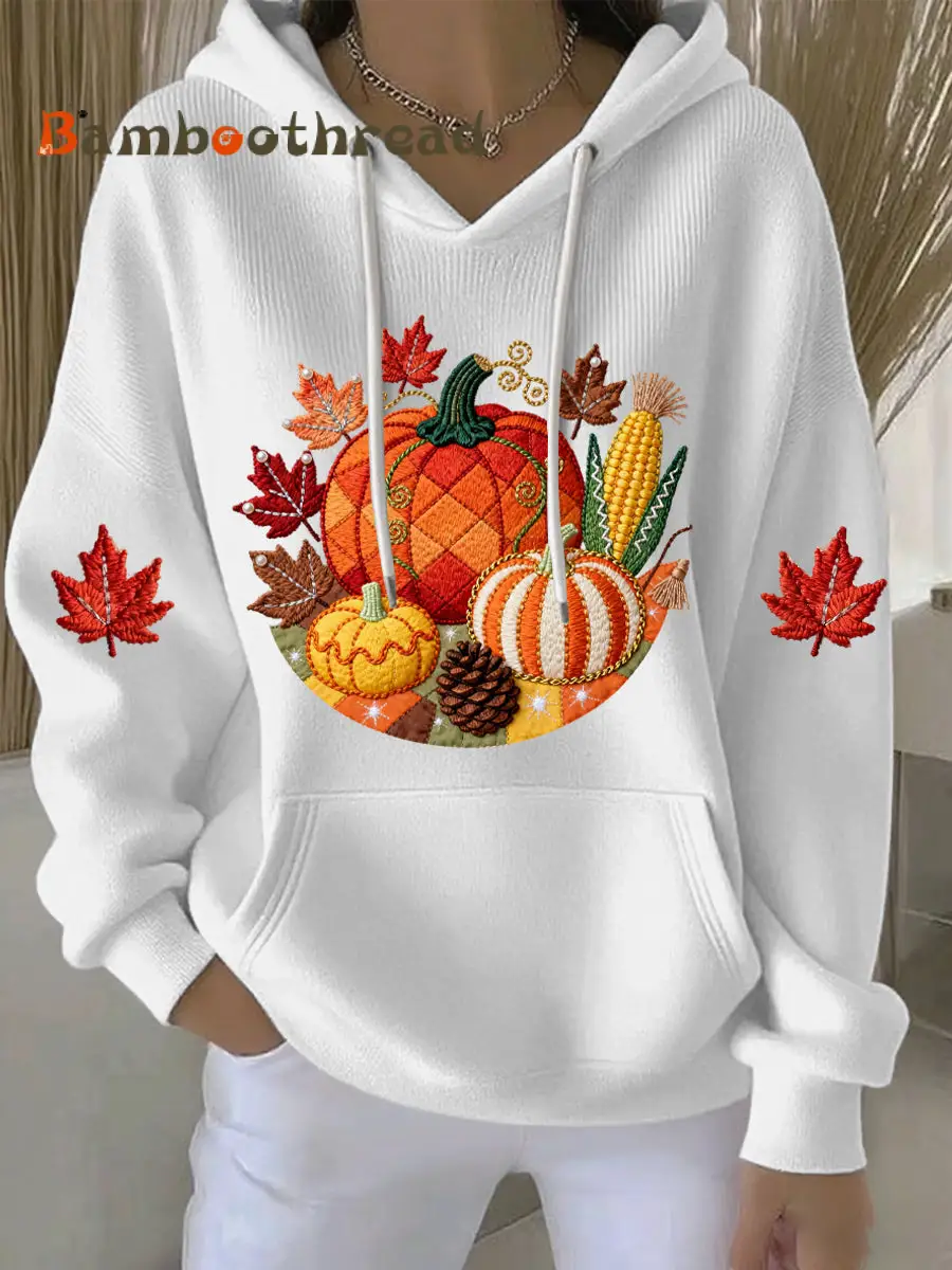 Women's Thanksgiving Print Casual Hoodie - Image 2