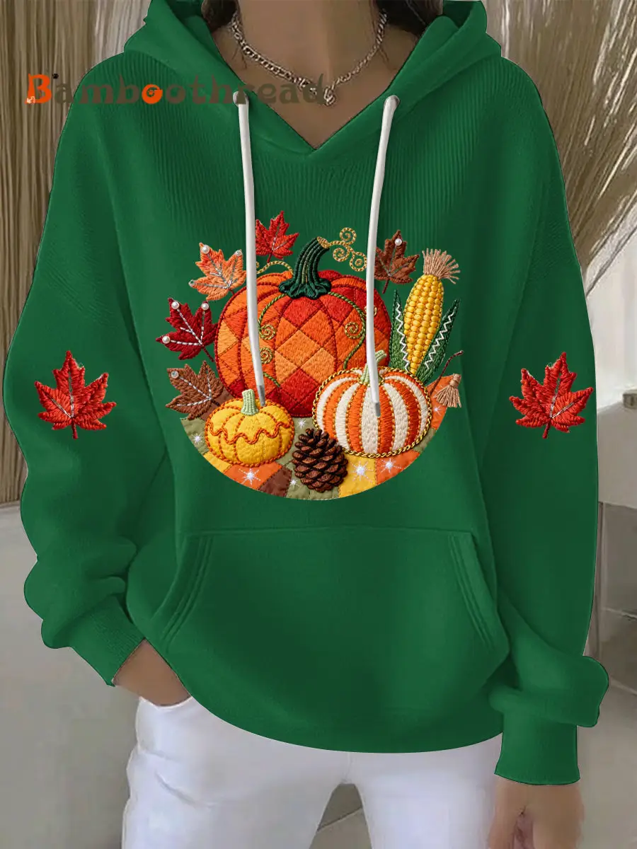Women's Thanksgiving Print Casual Hoodie - Image 5