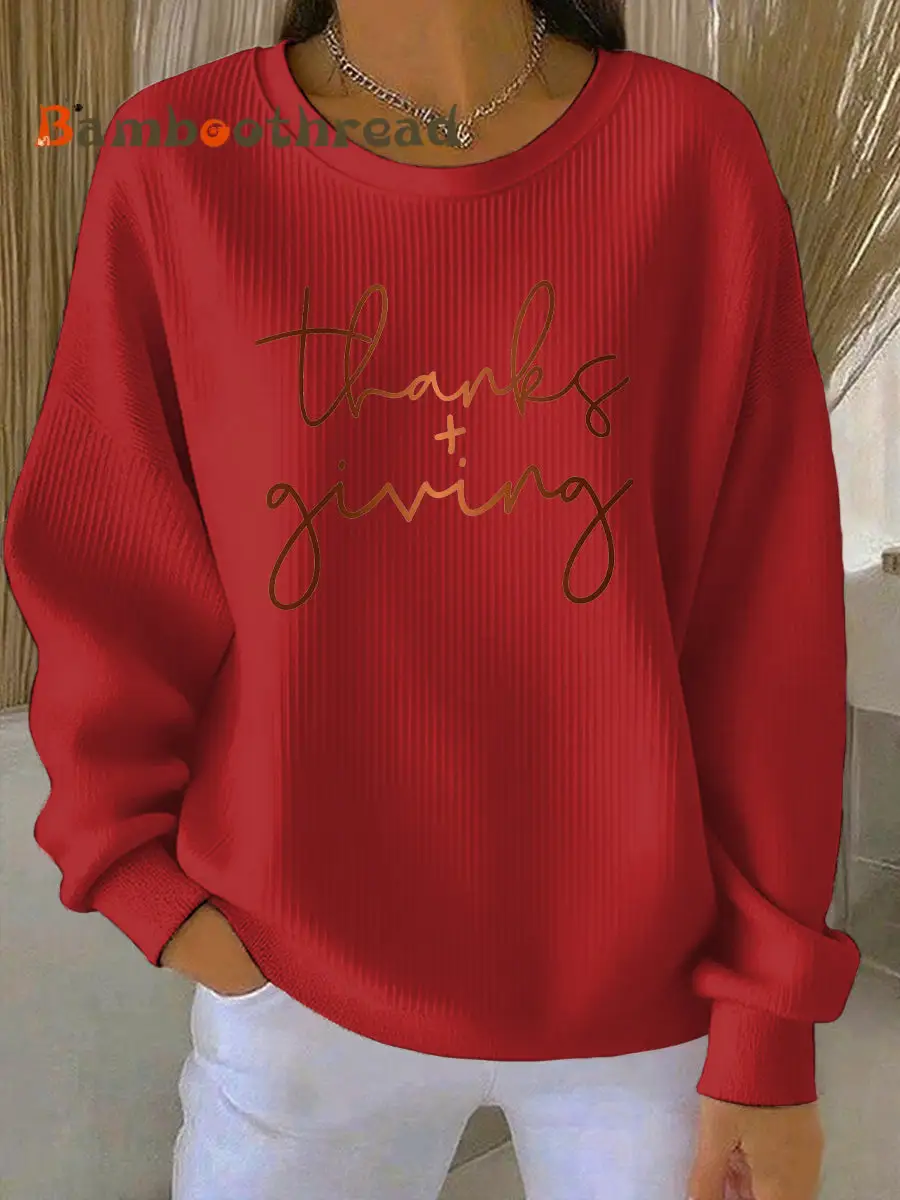 Women's Thanksgiving Print Casual Sweatshirt - Image 3