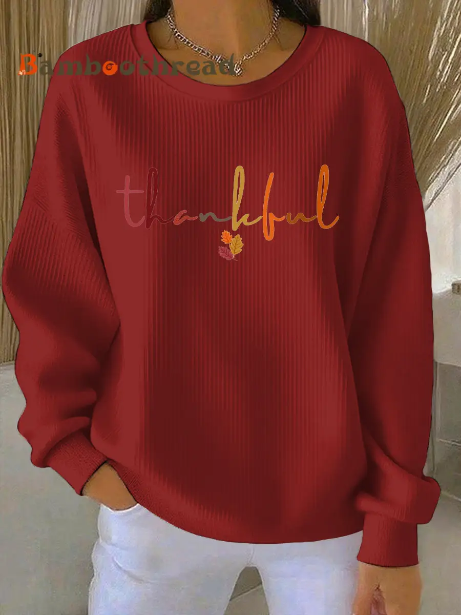 Women's Thanksgiving Print Casual Sweatshirt - Image 3