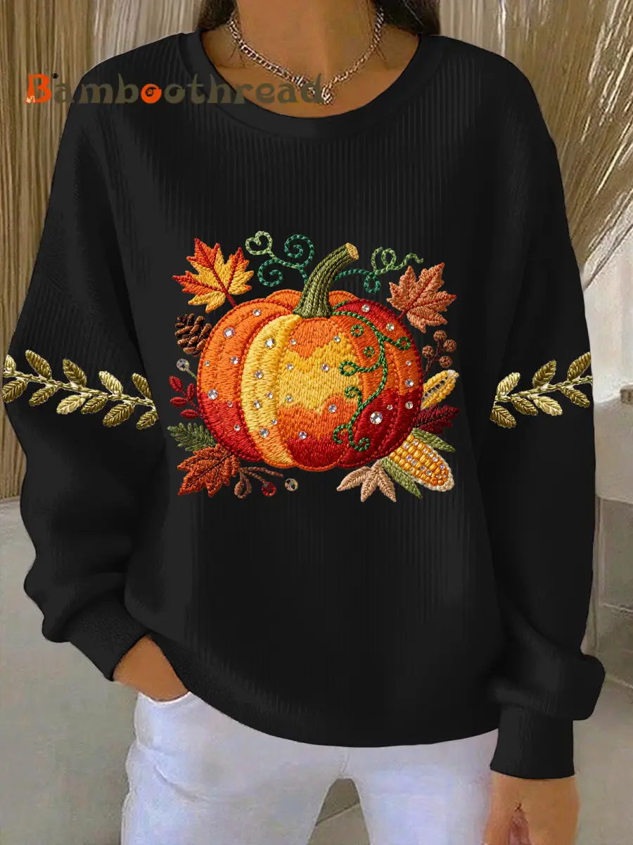Women's Thanksgiving Print Casual Sweatshirt - Image 3