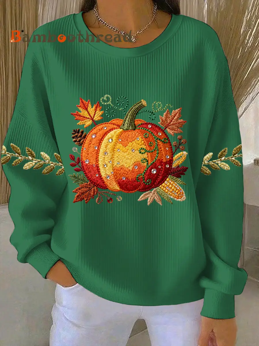 Women's Thanksgiving Print Casual Sweatshirt - Image 4