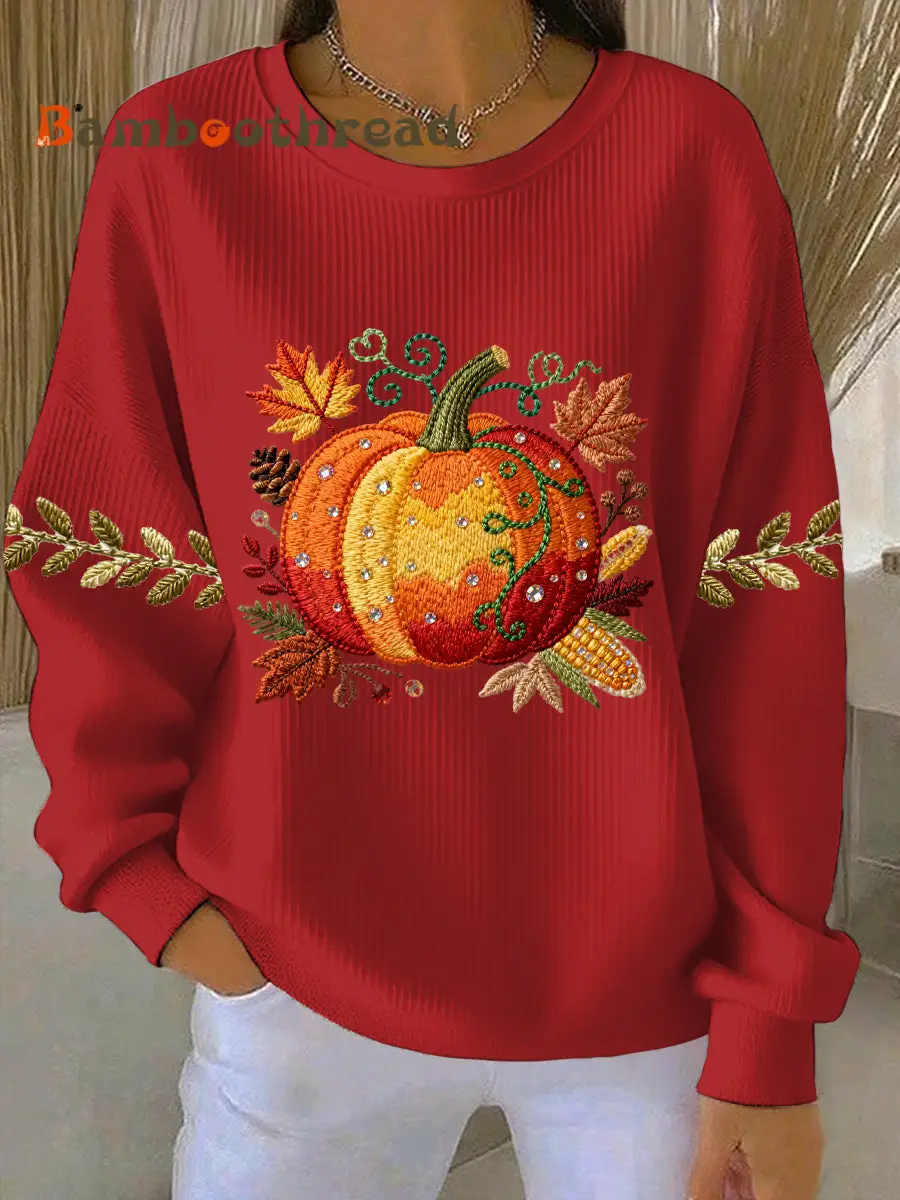 Women's Thanksgiving Print Casual Sweatshirt - Image 5