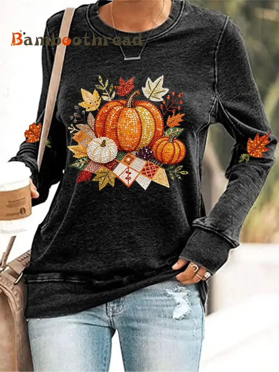 Women's Thanksgiving Print Sweatshirt - Image 3