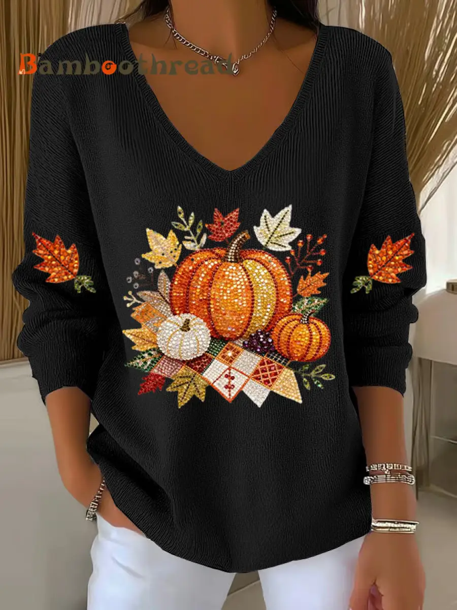 Women's Thanksgiving Printed Casual Top - Image 3