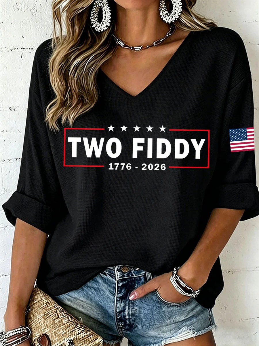 Women's Two Fiddy Waffle Top - Image 4