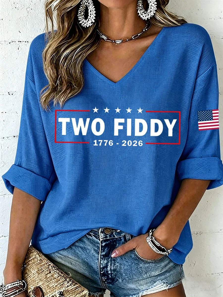 Women's Two Fiddy Waffle Top - Image 5