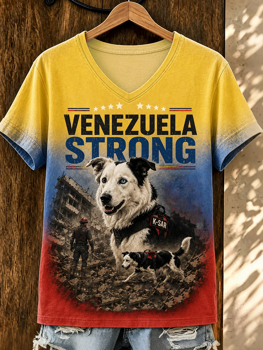 Women's Venezuela Hero Dog Tsunami Patriotic Dog Lover T-Shirt