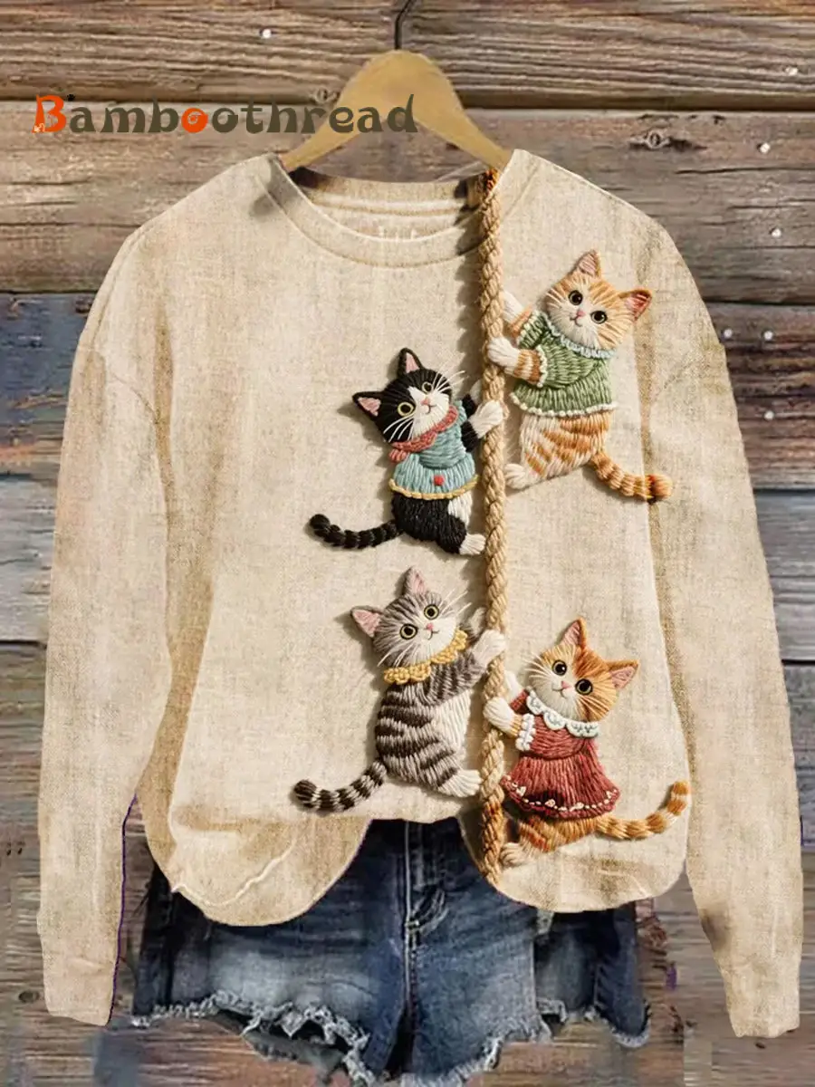 Women's Vintage Animal Print Comfort Casual Sweater