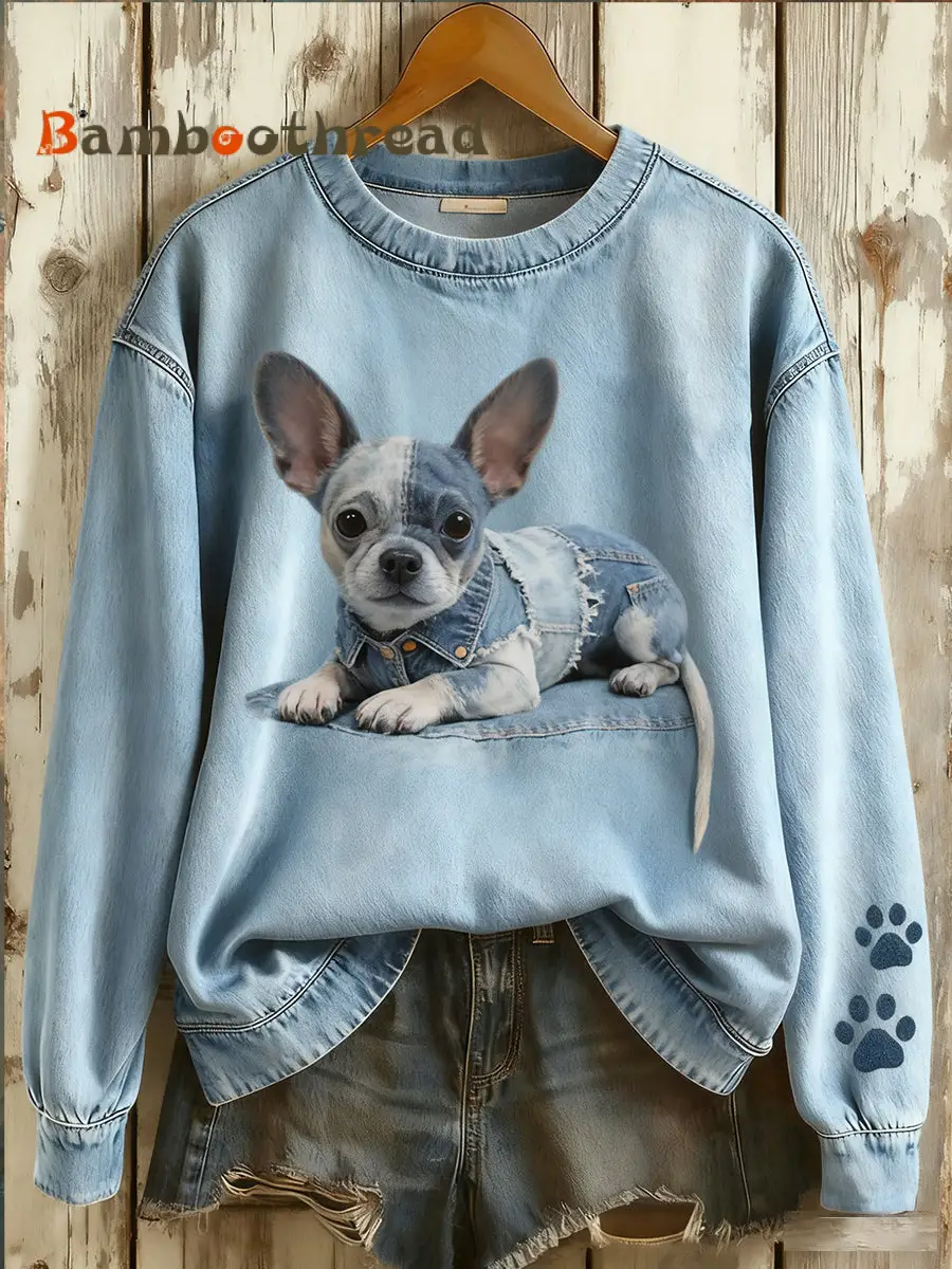 Women's Vintage Art Animal Print Comfort Knit Top